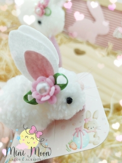 Hair clips Pom Pom Coelhinha (Bico de pato de 6 cm tamanho padrão)