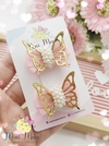 Mini Parzinhos Laço Butterfly Luxo (indicado para bebês, laço medindo aproximadamente 4 cm)