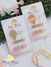 Trio de Hair Clips Sorveteria