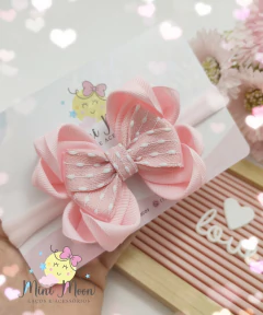 Faixinha Realeza Rosa (Laço medindo aproximadamente 8 cm)