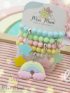 Kit Pulseiras Arco-Íris Candy Color ( Contém 5 unidades de pulseiras)