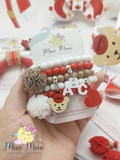 Kit Pulseiras escolares ursinho (kit contendo 5 unidades de pulseiras.