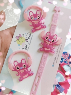 Kit Pulseira e Xuxinhas Personagens Stitch e Angel - comprar online