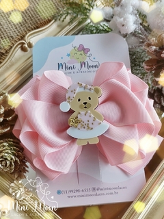Laço Natalino Ursinha Rosa ( Laço tamanho G medindo aproximadamente 11 cm ) - comprar online