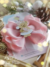 Laço Natalino Ursinha Rosa ( Laço tamanho G medindo aproximadamente 11 cm )
