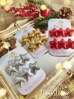Duplinha Hais Clips Estrelinhas Natalinas ( aplicado no bico de pato de 5 cm)
