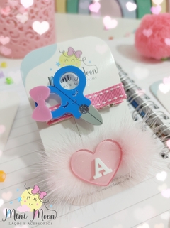 Dupla Hair Clips Escolar Com Inicial