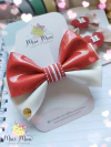 Laço Escolar Vermelho e Branco ( Laço G Medindo aproximadamente 12 cm)