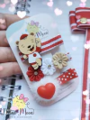 Trio de Hair Clips Escolar Ursinho