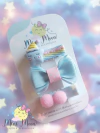 Trio de Hair Clips para Bebês ( Aplicado no bico de pato d 3,5 cm inteiramente encapado e com borrachinha anti-deslizante.