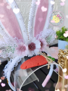 Tiara Luxo Orelha de Coelho Coleção Jardim de Páscoa - Mini Moon Laços e Acessórios
