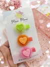 Kit-Mini-Hair-Clips-par- bebês-(Coracão-Neon)