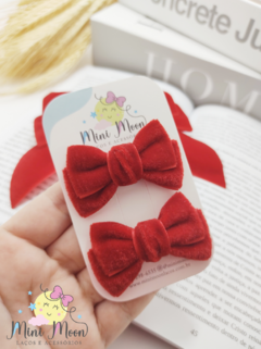 Parzinho Mini lacinho de veludo para bebês. (Cores)