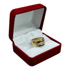 Anillo 3 hileras con piedras 5,2grs - Elibrun joyería