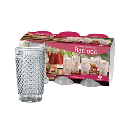 BARROCO - SET X 6 VASOS DE AGUA 255 CC VIDRIO en internet