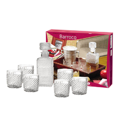 BARROCO - Juego de 7 Piezas Decantador con Tapa y 6 Vasos - comprar online