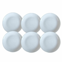 Set X 6 Platos para postre 19 Cm Vidrio Templado Blanco