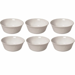 EBRO - SET X 6 COMPOTERAS 12 CM VIDRIO TEMPLADO BLANCO