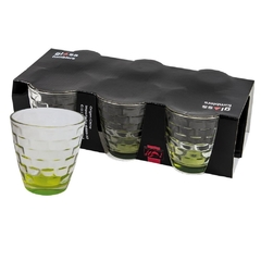 Set x 6 vasos de agua 270 cc Base Verde
