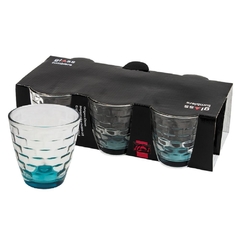 Set x 6 vasos de agua 270 cc Base Azul