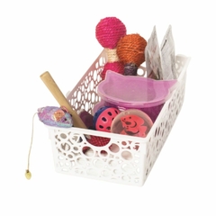 CANASTO ORGANIZADOR - 28 X 13 X 8.5 CM - CIRCULOS