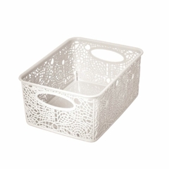 CANASTO ORGANIZADOR - 25 X 18 X 10.5 CM - FLORES
