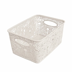 CANASTO ORGANIZADOR - 31 X 23 X 19 CM - FLORES