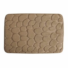 ALFOMBRA PARA BAÑO BEIGE CON BASE PVC