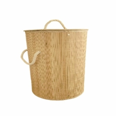 Cesto Canasto Ropa lavadero/baño bambu Deco Redondo