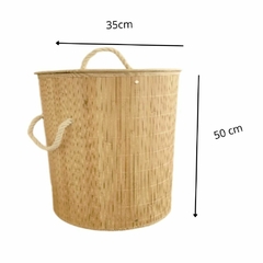 Cesto Canasto Ropa lavadero/baño bambu Deco Redondo - comprar online