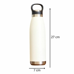 Botella térmica frío/calor deportiva acero inox 500 ml blanco/natural - comprar online