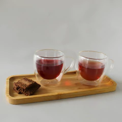 Set x 2 Tazas Te Café Doble Vidrio Termico Doble 240ml en internet