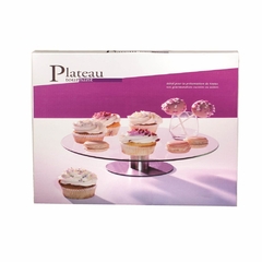 POSA TORTA DE VIDRIO 35 CM CON BASE DE METAL en internet