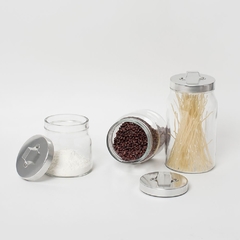 SET X3 FRASCOS DE VIDRIO CON TAPA - comprar online