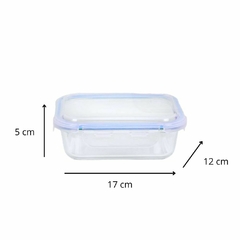 SET X 3 RECIPIENTES DE VIDRIO RECTANGULARES CON TAPA