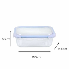 RECIPIENTE 1.04 LT DE VIDRIO RECTANGULAR CON TAPA en internet