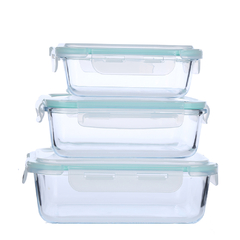 RECIPIENTE 1.04 LT DE VIDRIO RECTANGULAR CON TAPA - tienda online