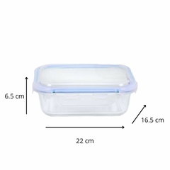SET X 3 RECIPIENTES DE VIDRIO RECTANGULARES CON TAPA - tienda online
