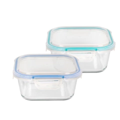 RECIPIENTE 800 ML DE VIDRIO CUADRADO CON TAPA