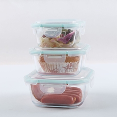 RECIPIENTE 520 ML DE VIDRIO CUADRADO CON TAPA - comprar online