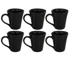 CONICO TULIPA - SET X6 JARROS 330 CC NEGRO