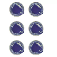 GRECIA - SET X 6 TAZAS DE TE 200CC CON PLATO OXFORD