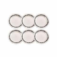 BON APPETIT - SET X 6 PLATOS POSTRE 18 CM OXFORD