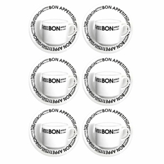 BON APPETIT - SET X 6 TAZA DE TE 200CC CON PLATO OXFORD