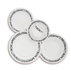 BON APPETIT - SET X 6 TAZA DE TE 200CC CON PLATO OXFORD - Kiluga