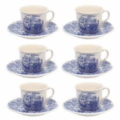 CENA INGLESA - SET X 6 TAZAS DE TE 200CC CON PLATO OXFORD