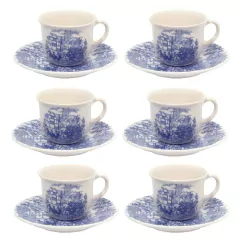 CENA INGLESA - SET X 6 TAZAS DE TE 200CC CON PLATO OXFORD