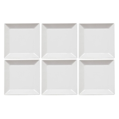 CUADRADO BLANCO - SET X 6 PLATOS HONDOS 21 CM