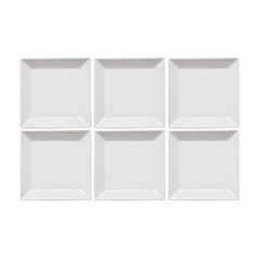 CUADRADO BLANCO - SET X 6 PLATOS POSTRE 20 CM