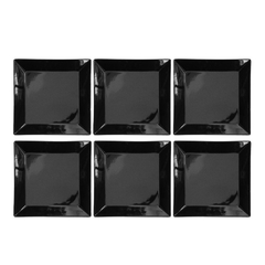 CUADRADO NEGRO - SET X 6 PLATOS POSTRE 20 CM